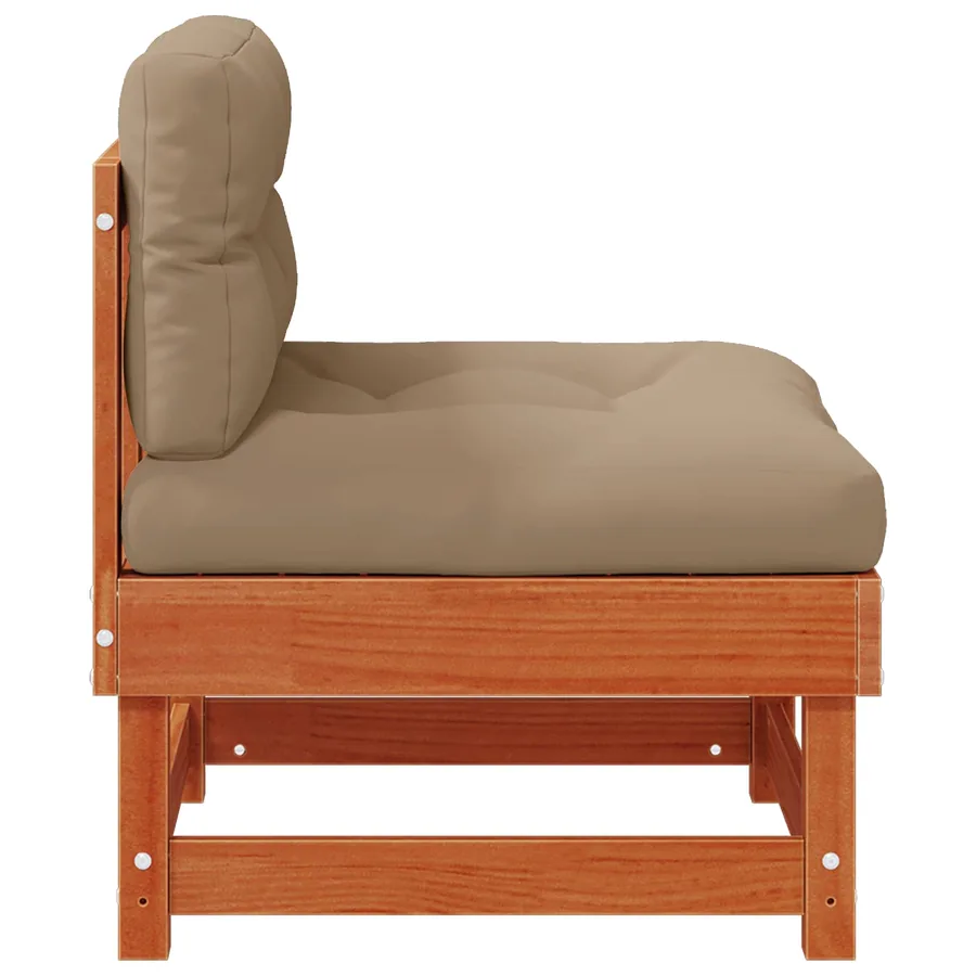 Sofa de jardin milieu Pin massif Brun Ciré - 6
