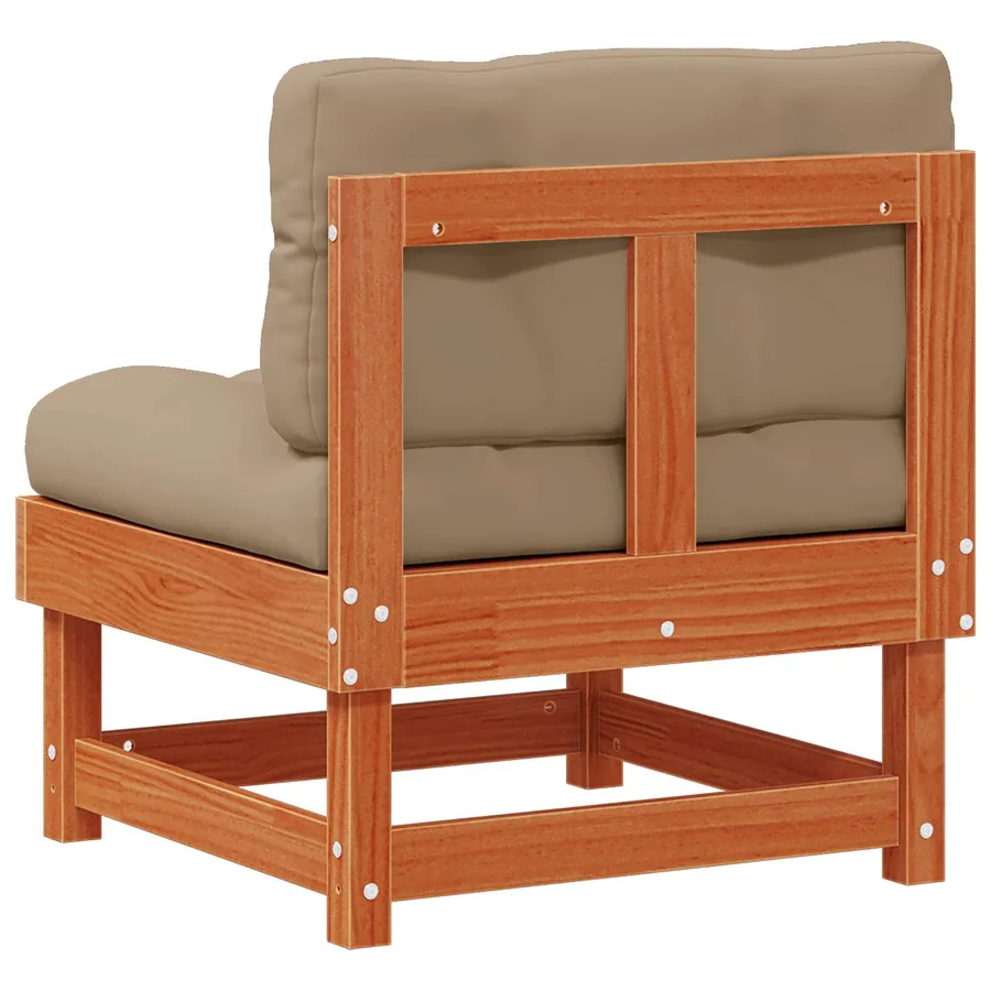 Sofa de jardin milieu Pin massif Brun Ciré - 7