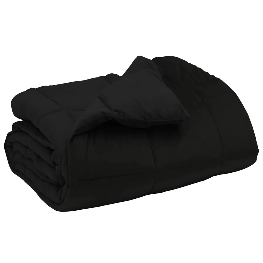 Duvet d'hiver Matelassé Noir 140 x 220 cm Microfibre - 2