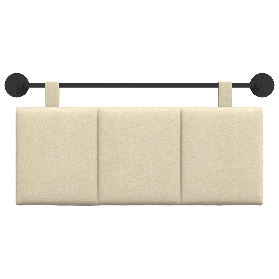 Tête de lit suspendue Crème Tissu - 5
