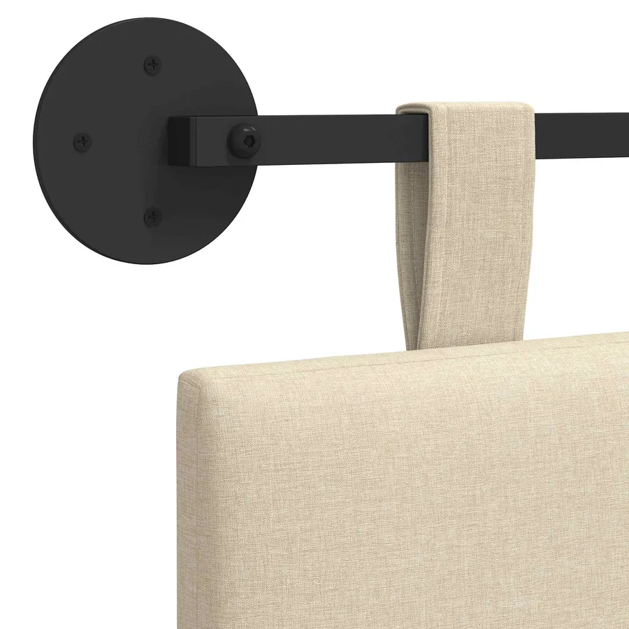 Tête de lit suspendue Crème Tissu - 9