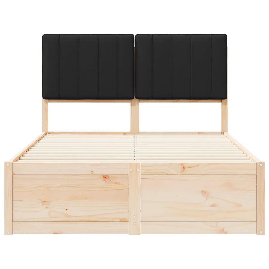 Cadre de lit avec tête de lit rembourrée Noir 120 x 190 cm - 5