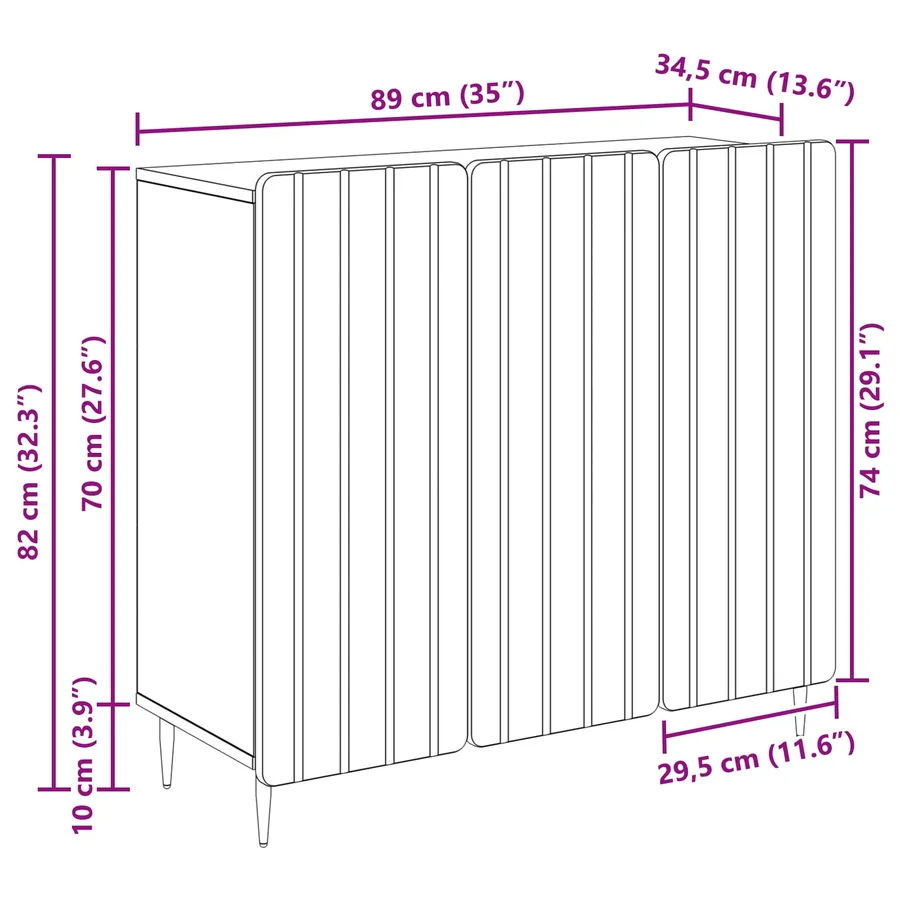Buffet Chêne Sonoma 89 x 34,5 x 82 cm Bois d'ingénierie - 13
