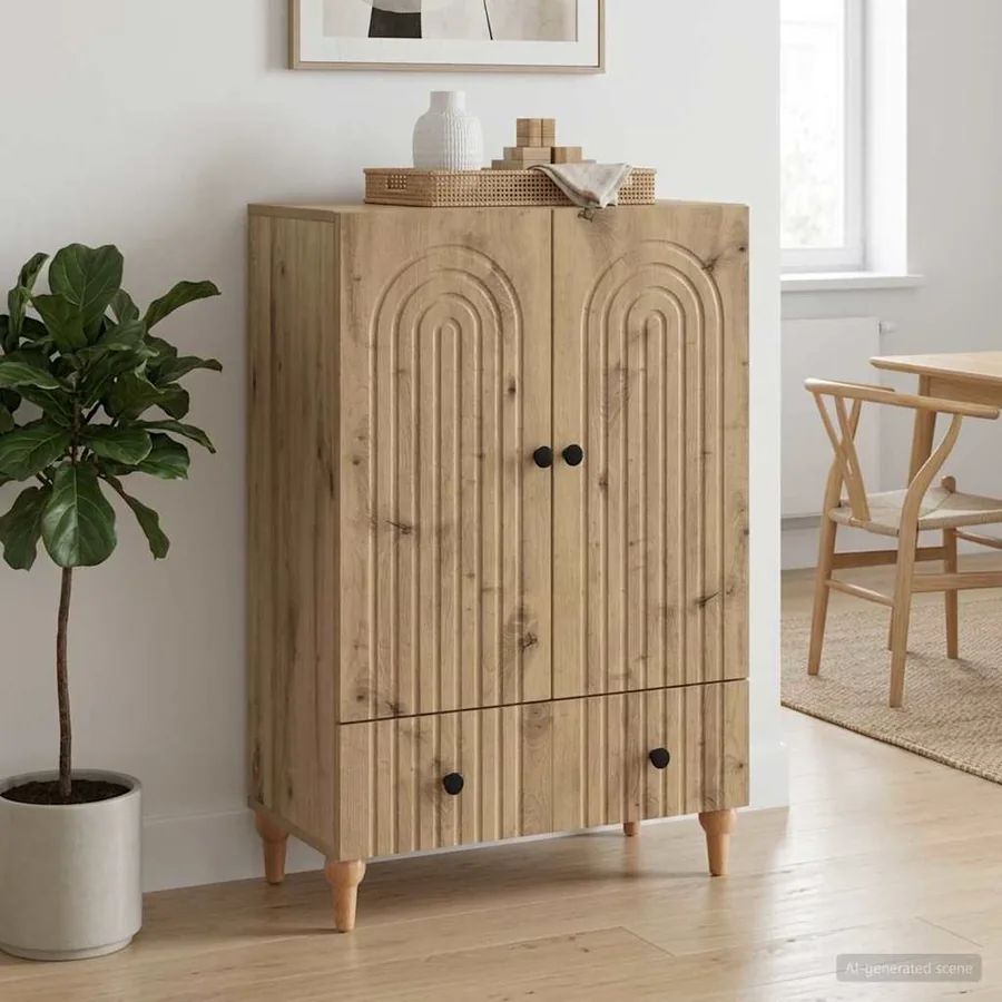 Buffet Chêne artisanal 66 x 34,5 x 95 cm Bois d'ingénierie - 3