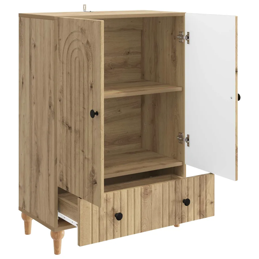 Buffet Chêne artisanal 66 x 34,5 x 95 cm Bois d'ingénierie - 4