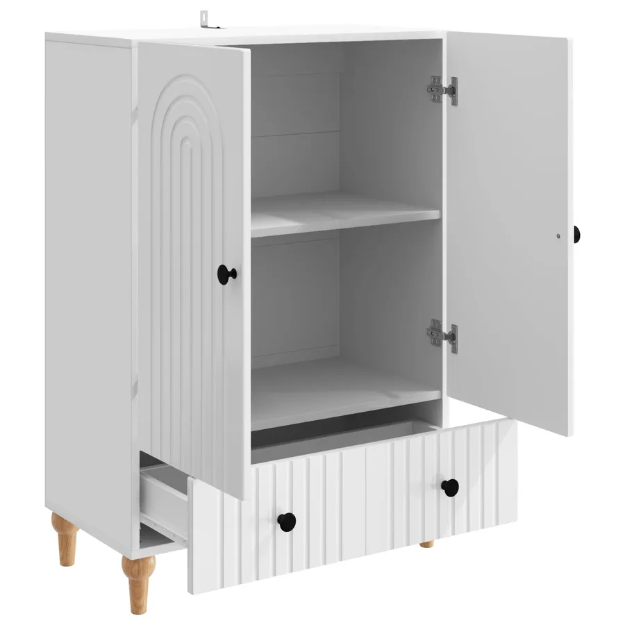 Buffet Blanc brillant 66 x 34,5 x 95 cm Bois d'ingénierie - 4