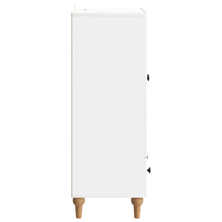 Buffet Blanc brillant 66 x 34,5 x 95 cm Bois d'ingénierie - 6