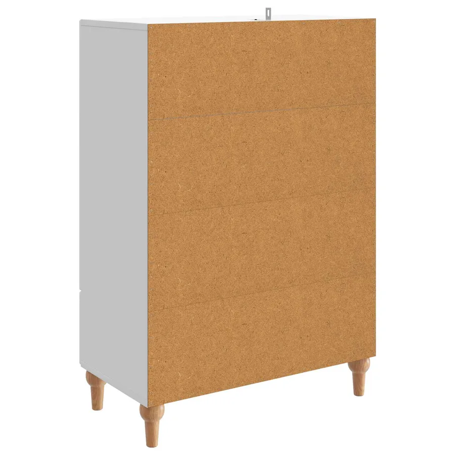 Buffet Blanc brillant 66 x 34,5 x 95 cm Bois d'ingénierie - 7