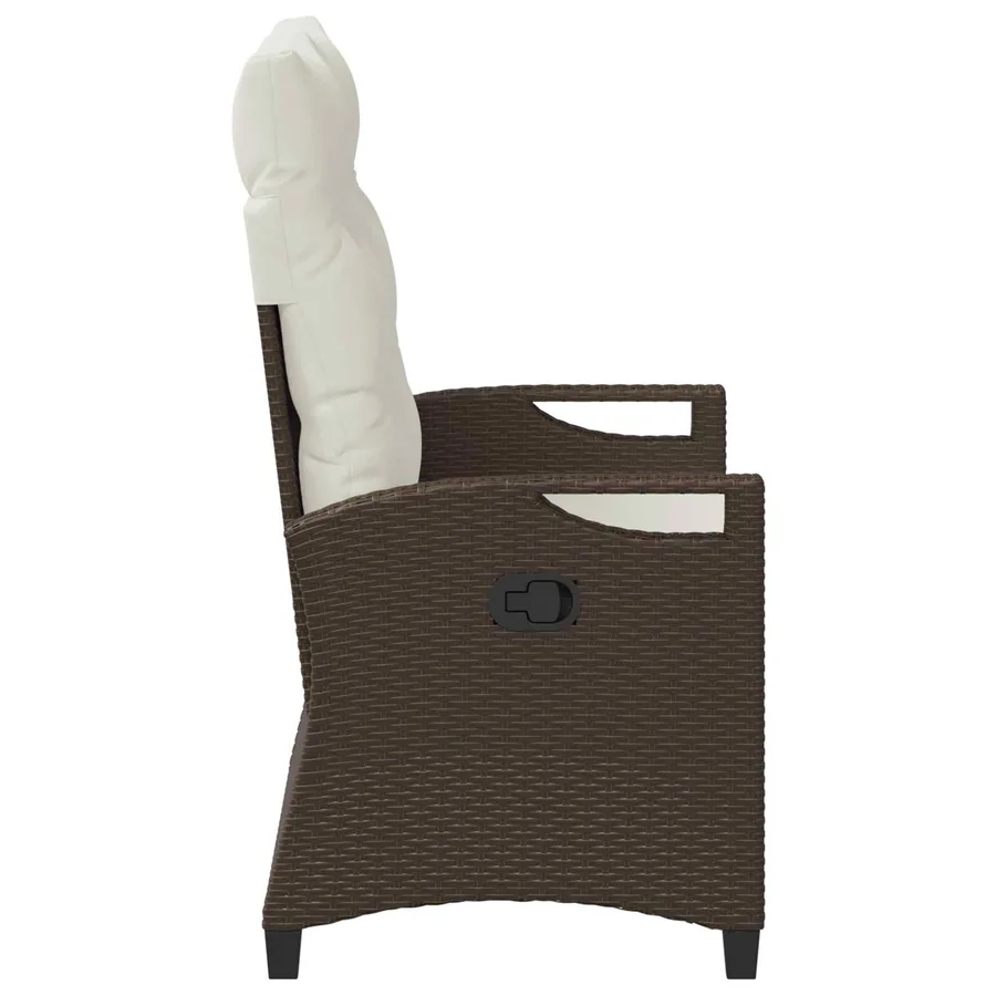 Banc de jardin avec oreiller Marron et Crème 105 x 60 x 112 cm - 5