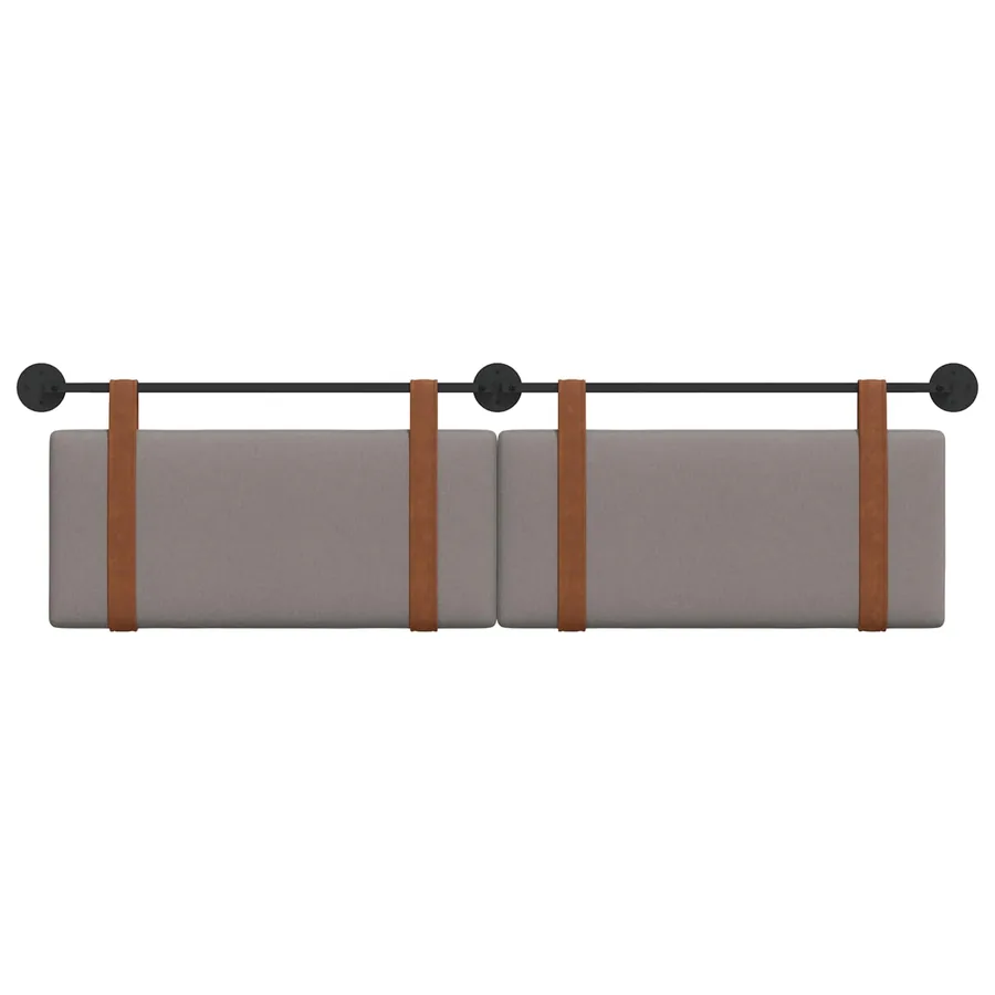 Tête de lit suspendue Taupe PU antique - 5