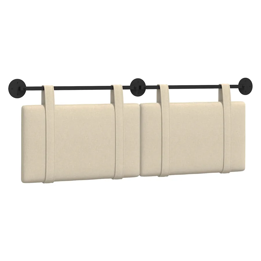 Tête de lit suspendue Crème Tissu - 2