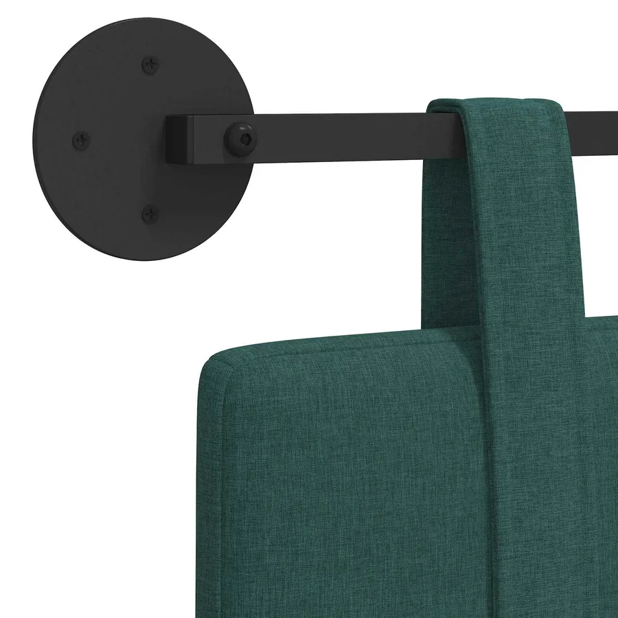 Tête de lit suspendue Vert foncé Tissu - 9