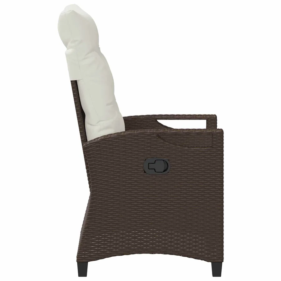 Chaise de jardin inclinable Gris clair et gris foncé polyrotin - 6