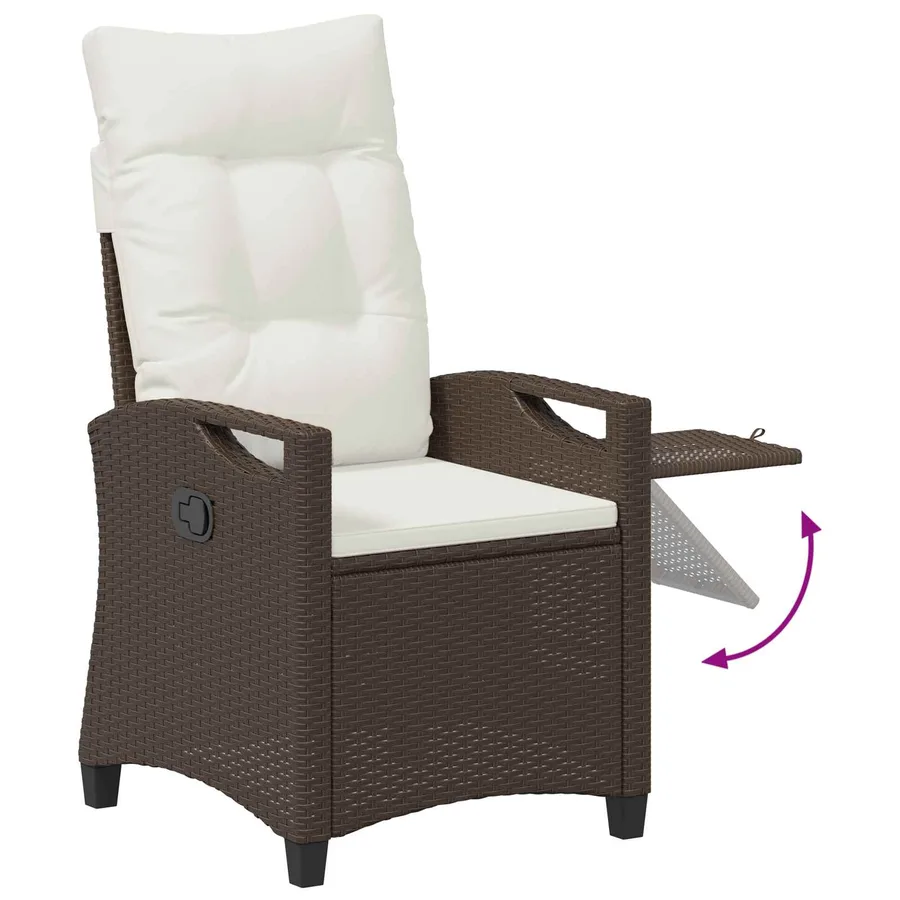Chaise de jardin inclinable Gris clair et gris foncé polyrotin - 10