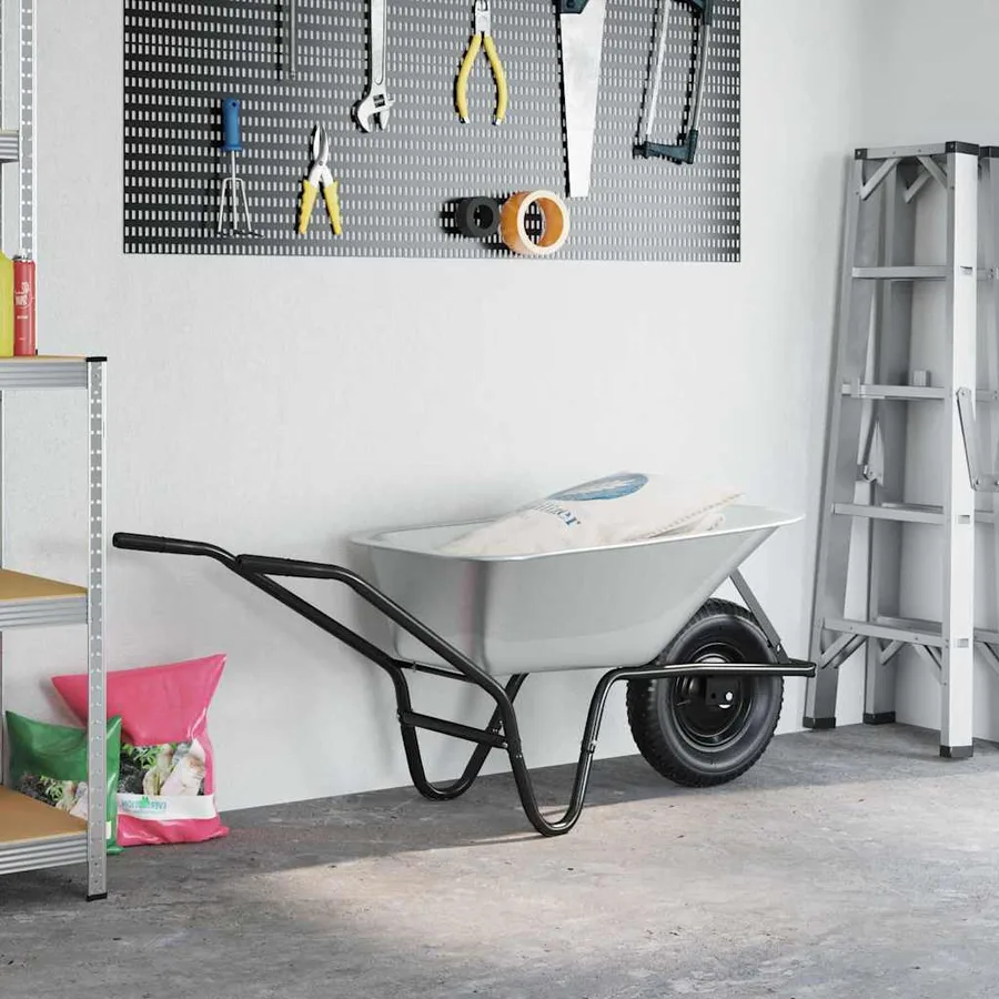 Brouette Argent et noir 141 x 60 x 57 cm Acier - 4