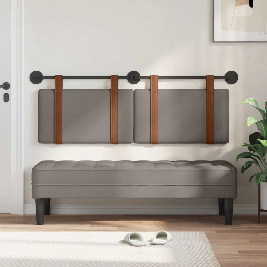 Tête de lit suspendue Taupe PU antique - 3
