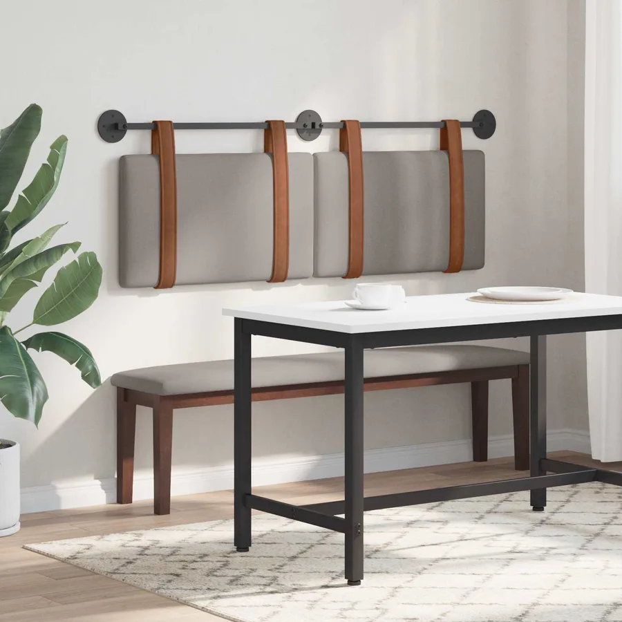 Tête de lit suspendue Taupe PU antique - 4