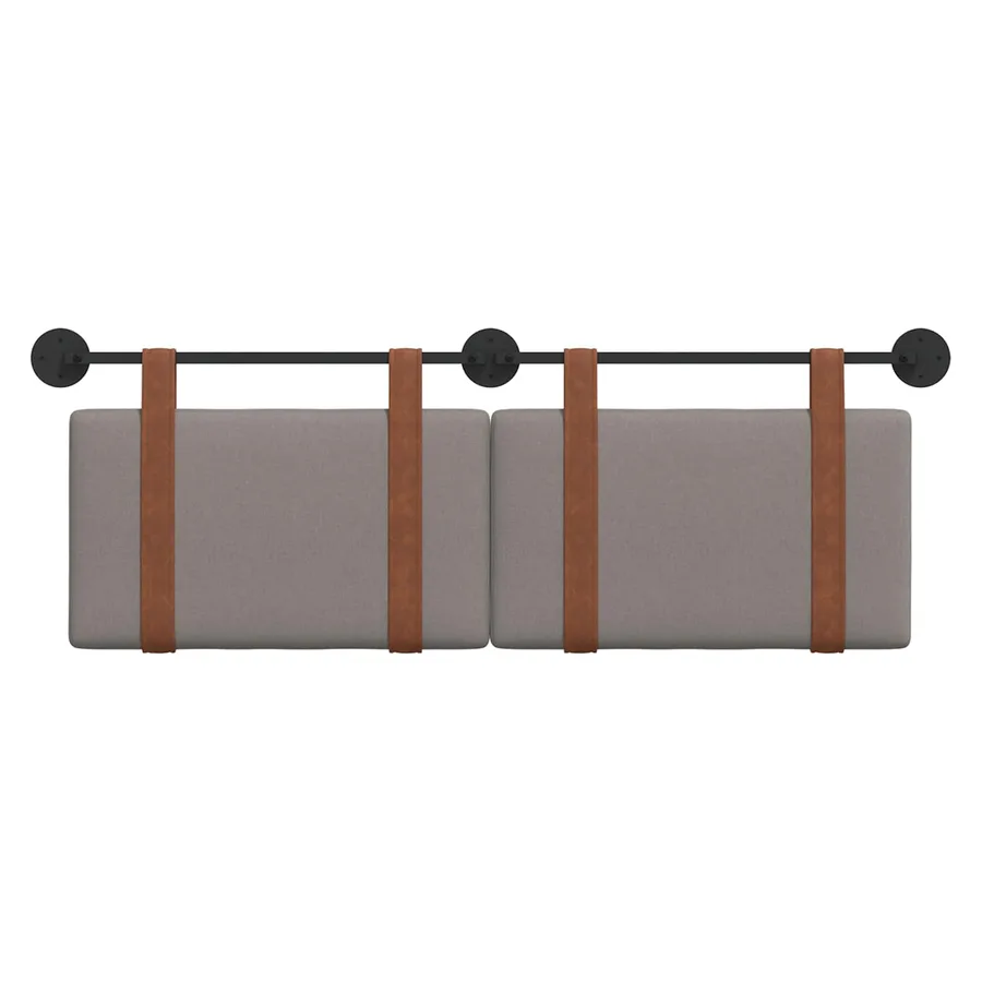 Tête de lit suspendue Taupe PU antique - 5