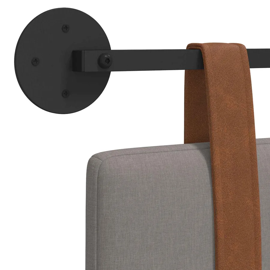 Tête de lit suspendue Taupe PU antique - 9