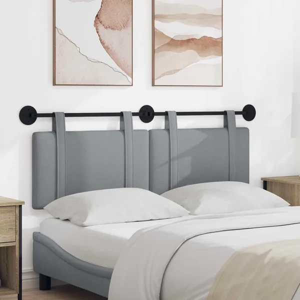 Tête de lit suspendue Gris clair tissu