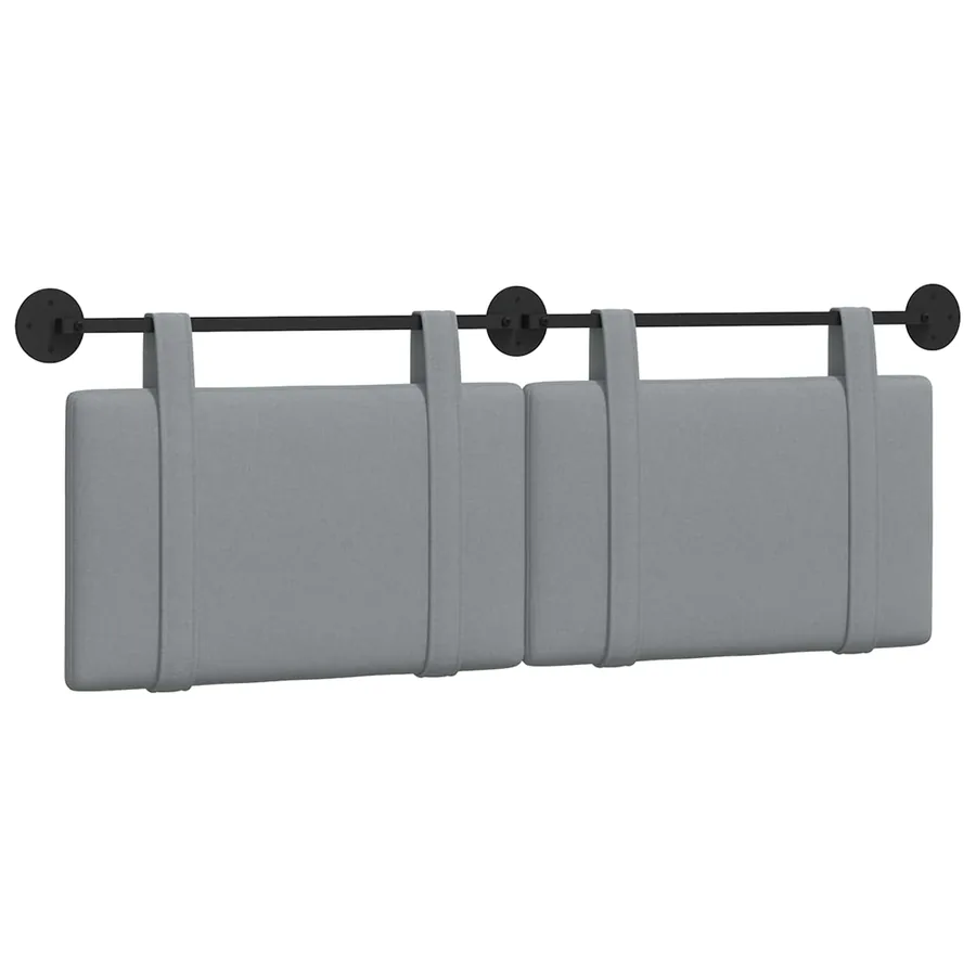Tête de lit suspendue Gris clair tissu - 2