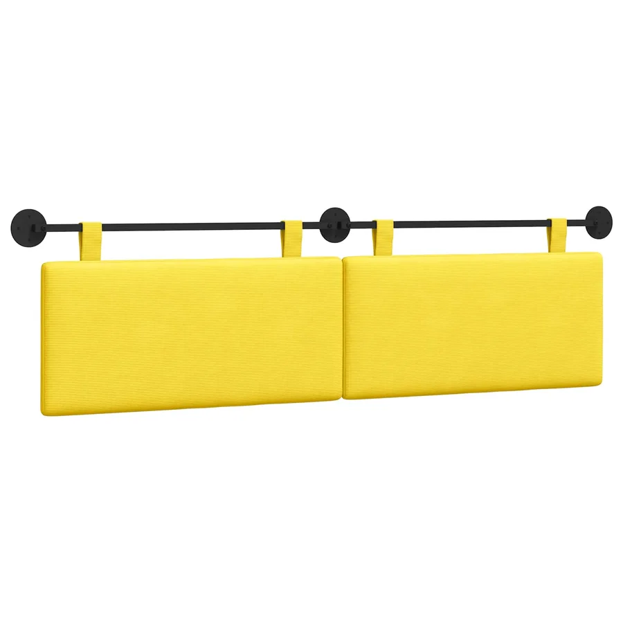 Tête de lit suspendue Jaune clair Tissu en velours côtelé - 2