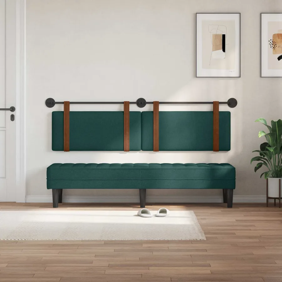 Tête de lit suspendue Vert foncé PU antique - 3