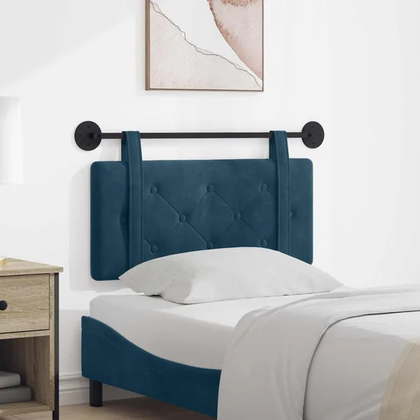 Tête de lit suspendue Bleu Velours