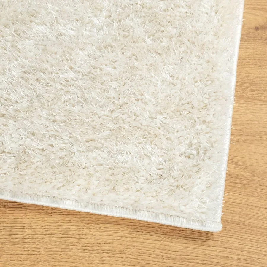 Tapis ISTAN à poils longs aspect brillant crème 140x200 cm - 4