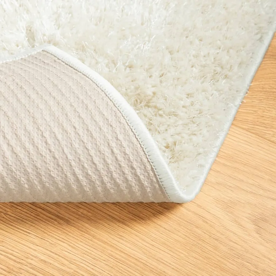 Tapis ISTAN à poils longs aspect brillant crème 140x200 cm - 5