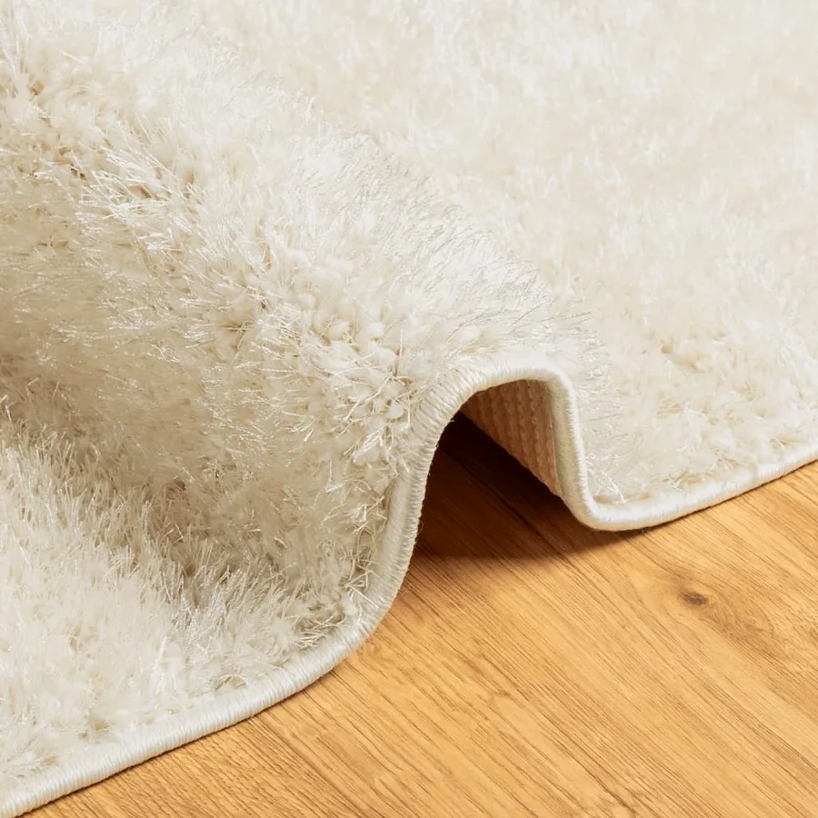 Tapis ISTAN à poils longs aspect brillant crème 140x200 cm - 6