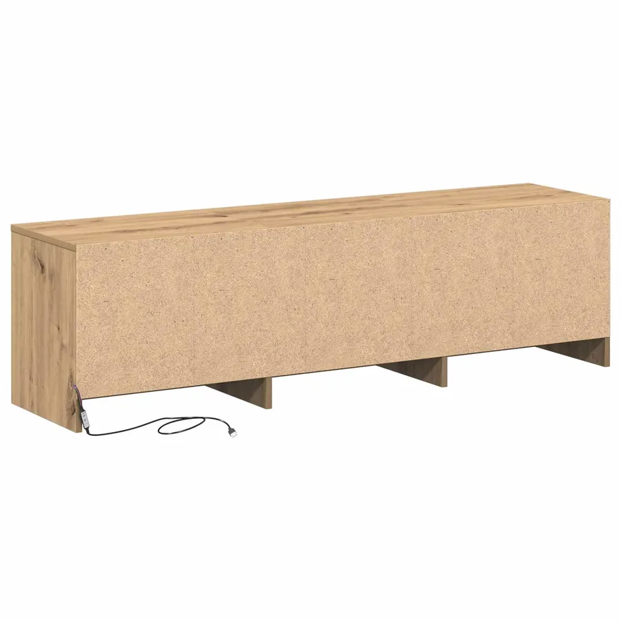 Meuble TV Chêne artisanal Bois d'ingénierie - 9