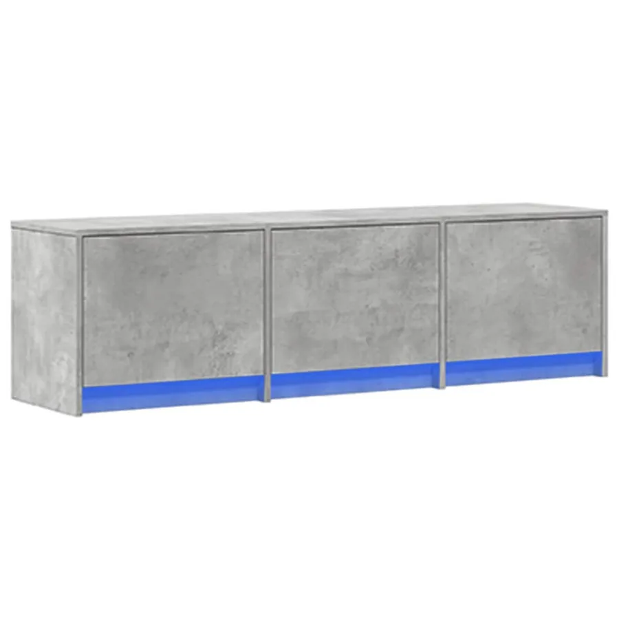 Meuble TV avec LED Béton 140 x 34 x 40 cm Bois d'ingénierie