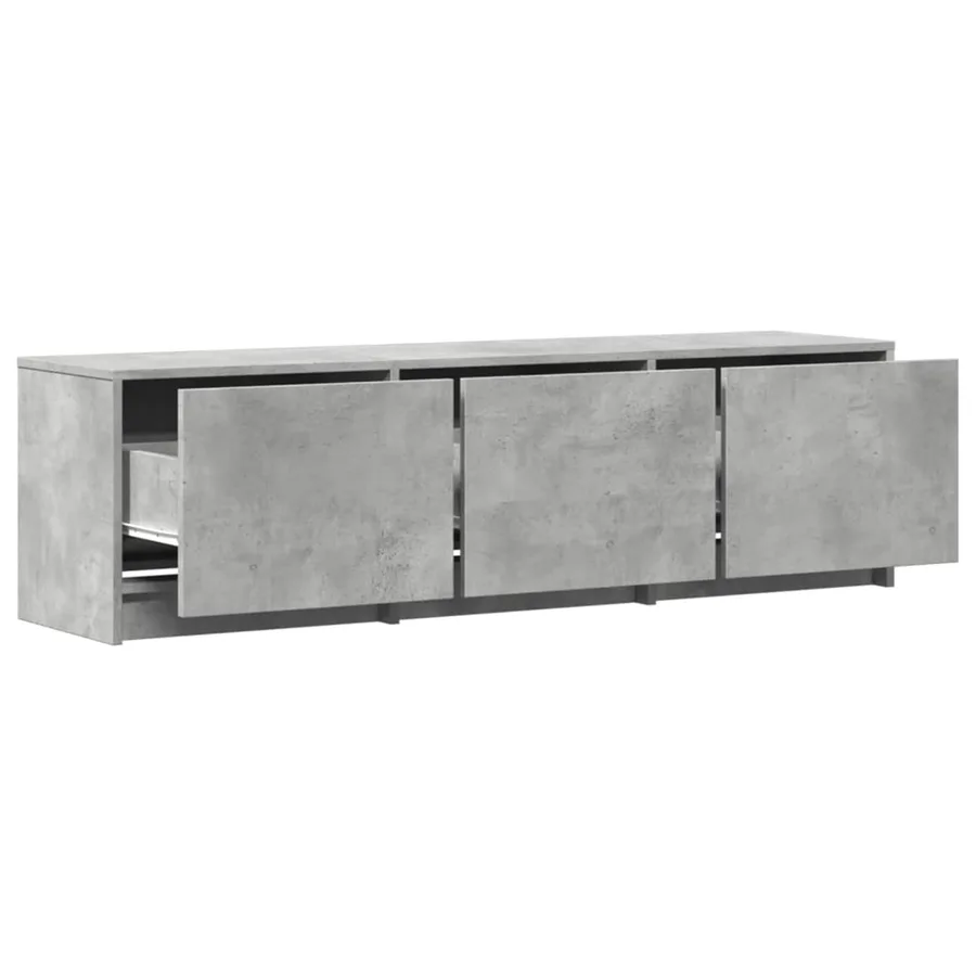 Meuble TV avec LED Béton 140 x 34 x 40 cm Bois d'ingénierie - 4