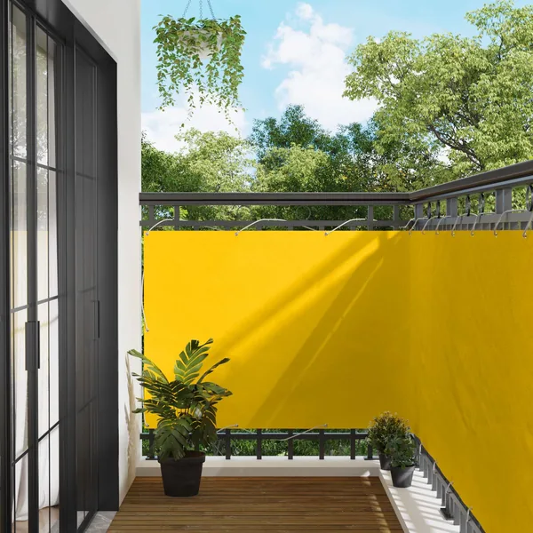 Écran de balcon Jaune 120 x 200 cm Tissu Oxford