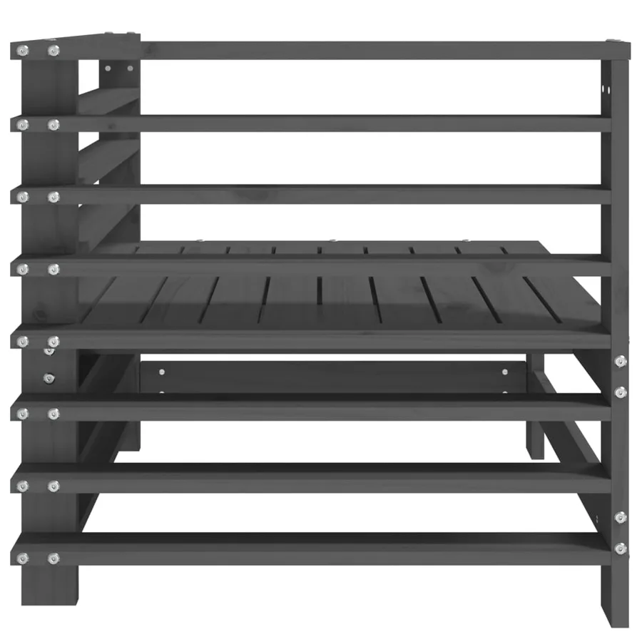Canapés d'angle de jardin 2 pcs gris bois de pin massif - 6