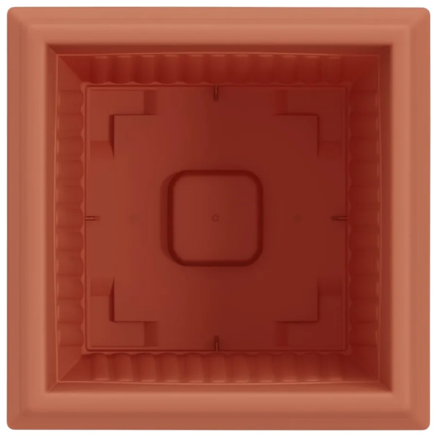 Pot de Fleurs Carré 24 pcs Rouge brique 23 x 23 x 17,5 cm - 7