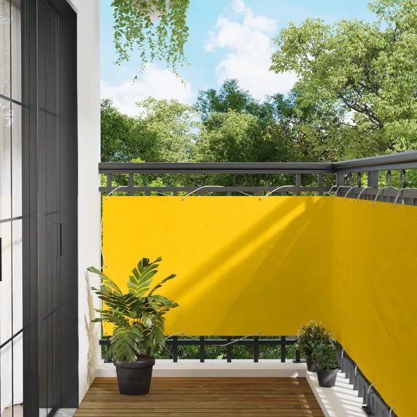 Écran de balcon Jaune 100 x 600 cm Tissu Oxford