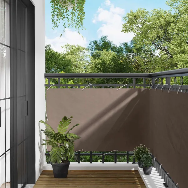 Écran de balcon Taupe 100 x 400 cm Tissu Oxford