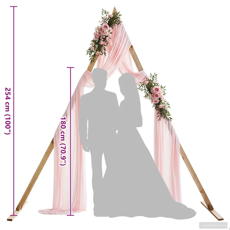 Arche de mariage Marron Clair 202 x 95 x 254 cm - 10