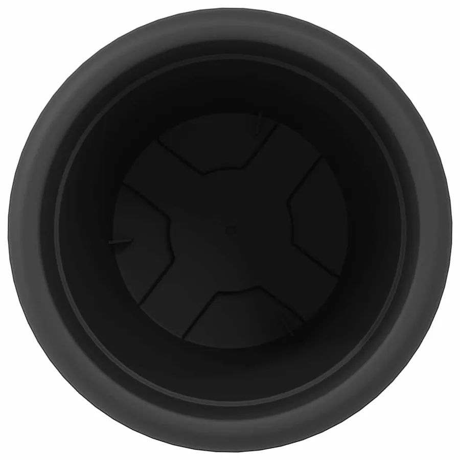 Pot à fleurs rond 6 pcs Noir Ø 30 x 25 cm Plastique - 6