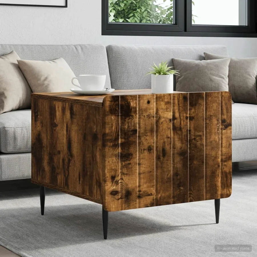 Table basse Chêne fumé 49 x 50 x 42 cm Bois d'ingénierie