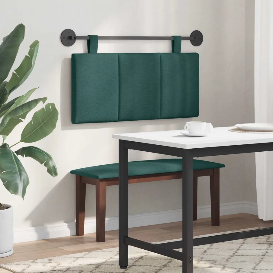 Tête de lit suspendue Vert foncé tissu - 4