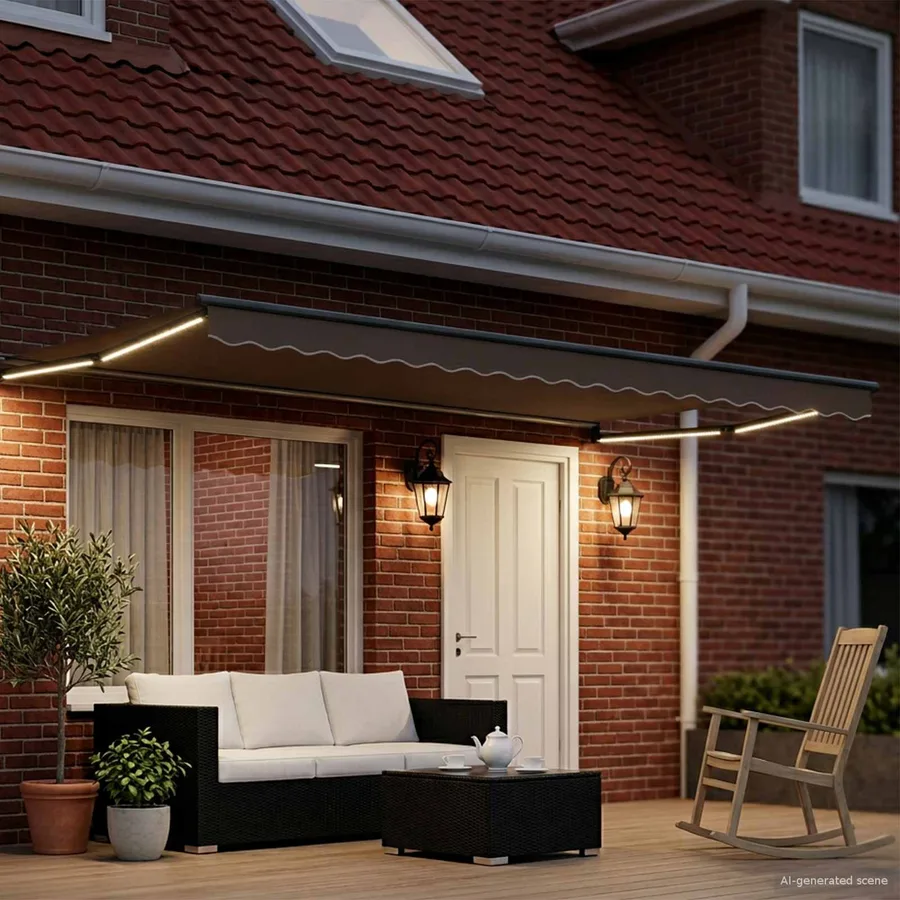Cadre de store rétractable électrique Anthracite 5 x 3 m - 3