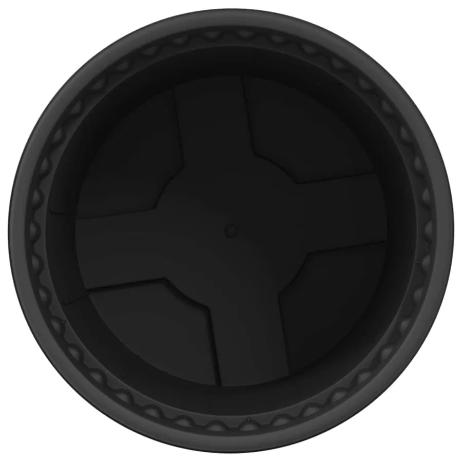 Pot à fleurs rond 6 pcs Noir Ø 12,5 x 10 cm Plastique - 6