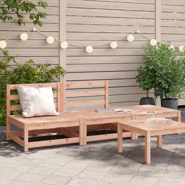 Canapé jardin sans accoudoirs repose-pieds bois massif douglas