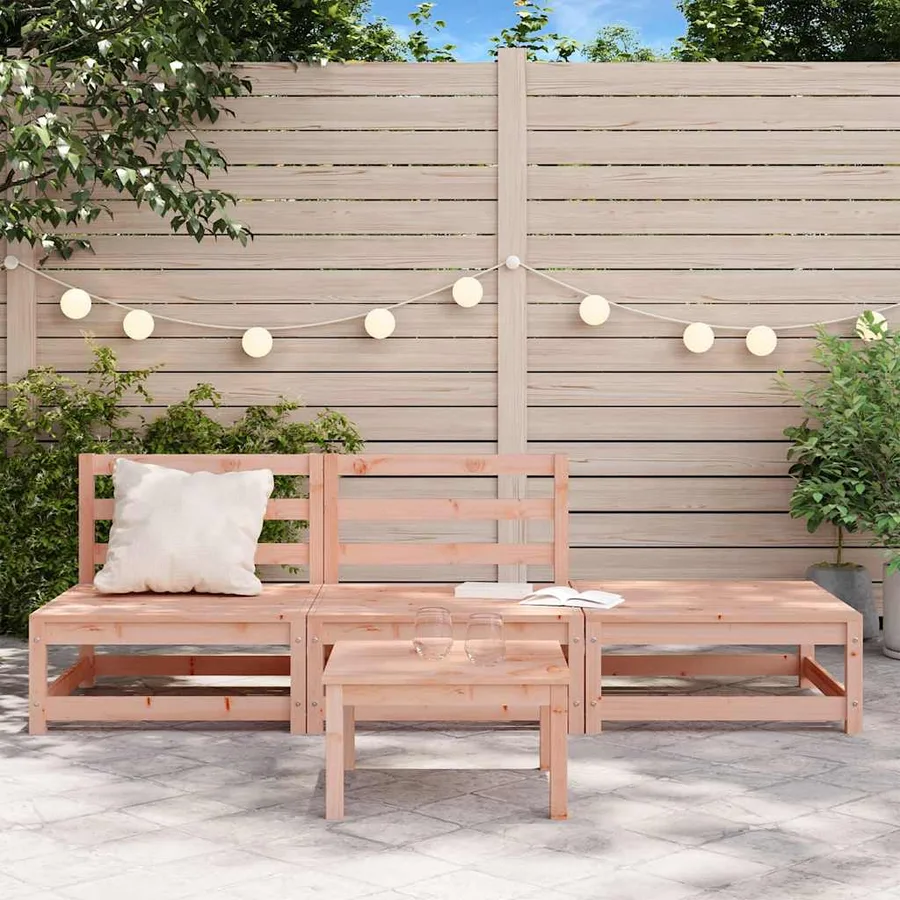Canapé jardin sans accoudoirs repose-pieds bois massif douglas - 3