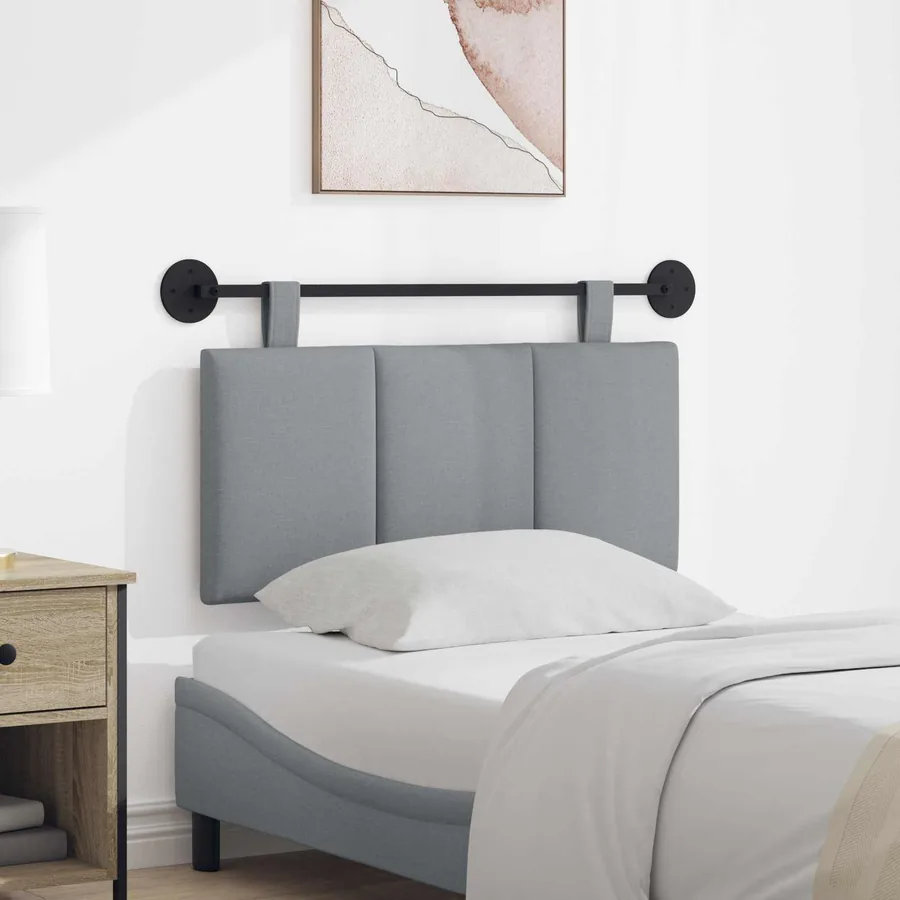 Tête de lit suspendue Gris clair tissu