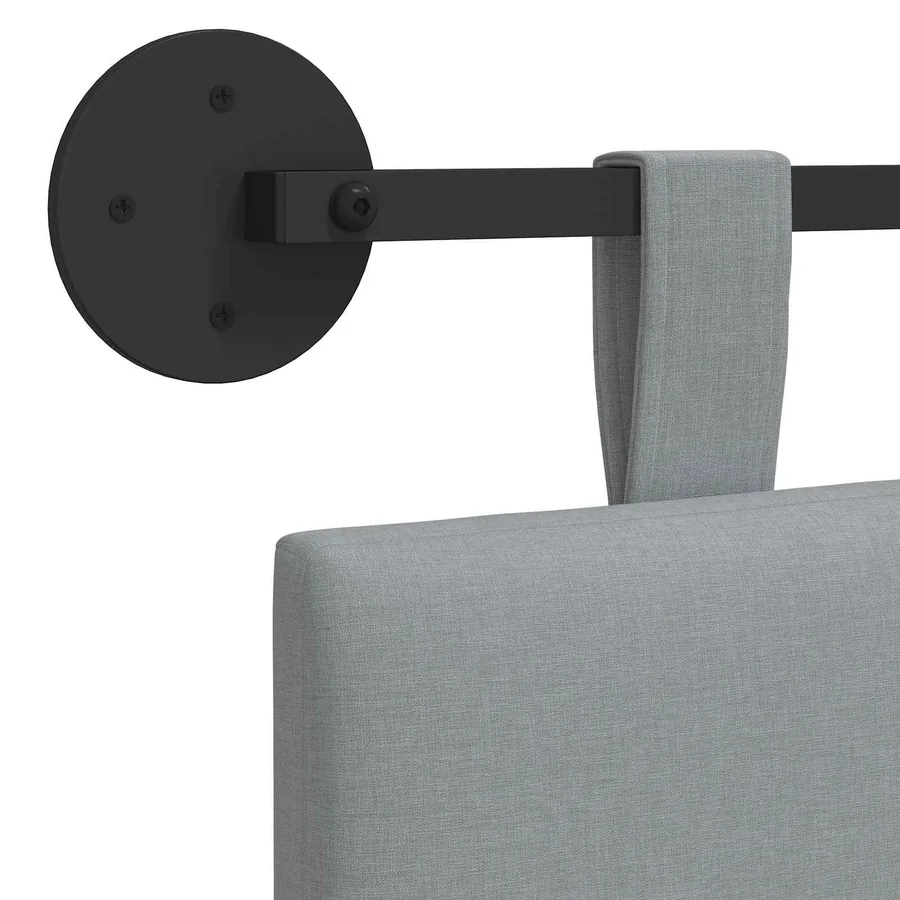 Tête de lit suspendue Gris clair tissu - 9