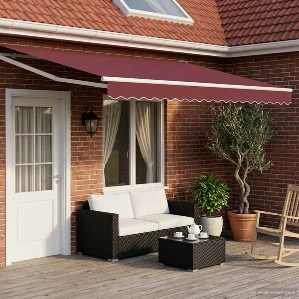 Auvent rétractable électrique Rouge bordeaux 4 × 3 m